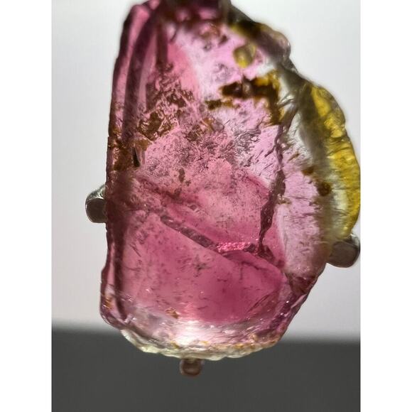 NEW Watermelon tourmaline sterling silver pendant 1.56 grams - Picture 8 of 11